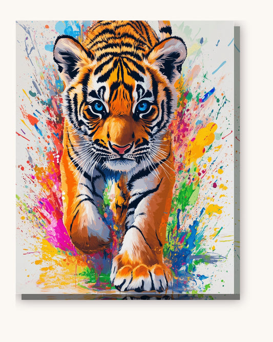 Cub's Wild Splash paint by numbers kit on stretched canvas
