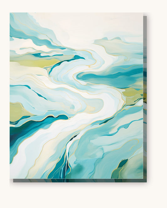 Curved Waters paint by numbers kit on stretched canvas