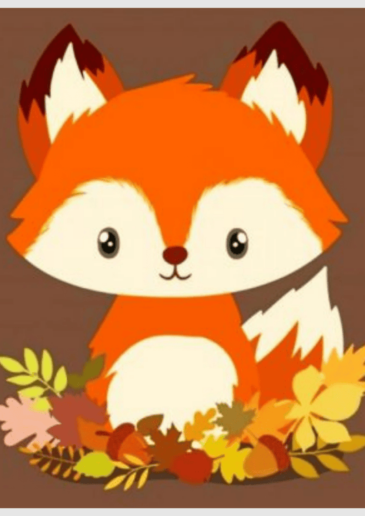 Cute Baby Fox - Premium Paint by Numbers Kit