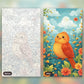 Cute Orange Bird paint by numbers kit, before and after