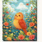 Cute Orange Bird paint by numbers kit on stretched canvas