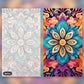 Teal Blossom paint by numbers kit, before and after