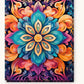 Teal Blossom paint by numbers kit on stretched canvas