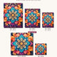 Teal Blossom canvas sizes from 12 x 12 to 23.5 x 23.5 inches