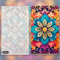 Cyan Blossom paint by numbers kit, before and after