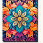Cyan Blossom paint by numbers kit on stretched canvas