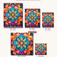 Cyan Blossom canvas sizes from 12 x 12 to 23.5 x 23.5 inches