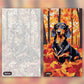 Dachshund in the Leaves paint by numbers kit, before and after