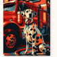 Dalmatian on Duty paint by numbers kit on stretched canvas