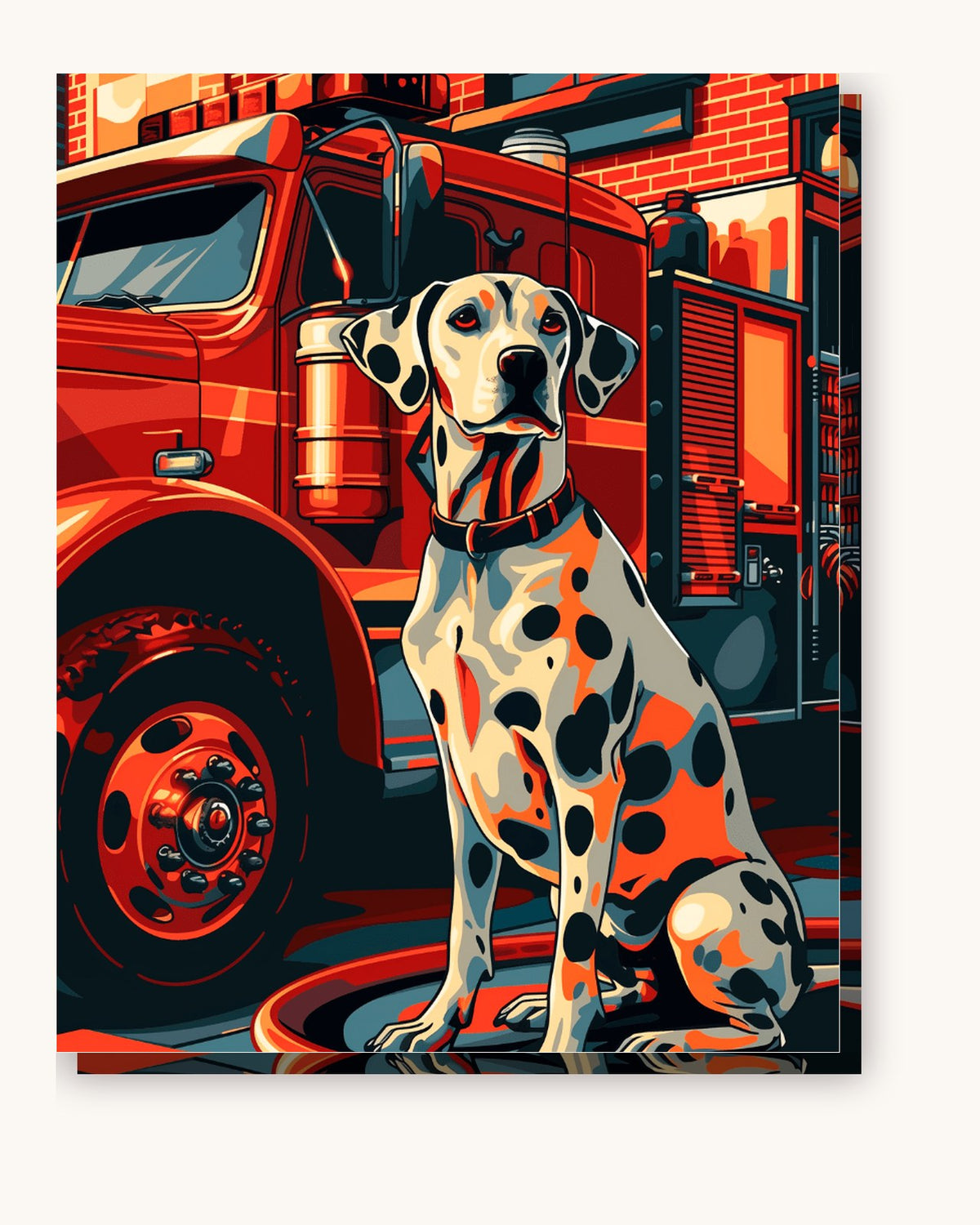 Dalmatian on Duty paint by numbers kit on stretched canvas