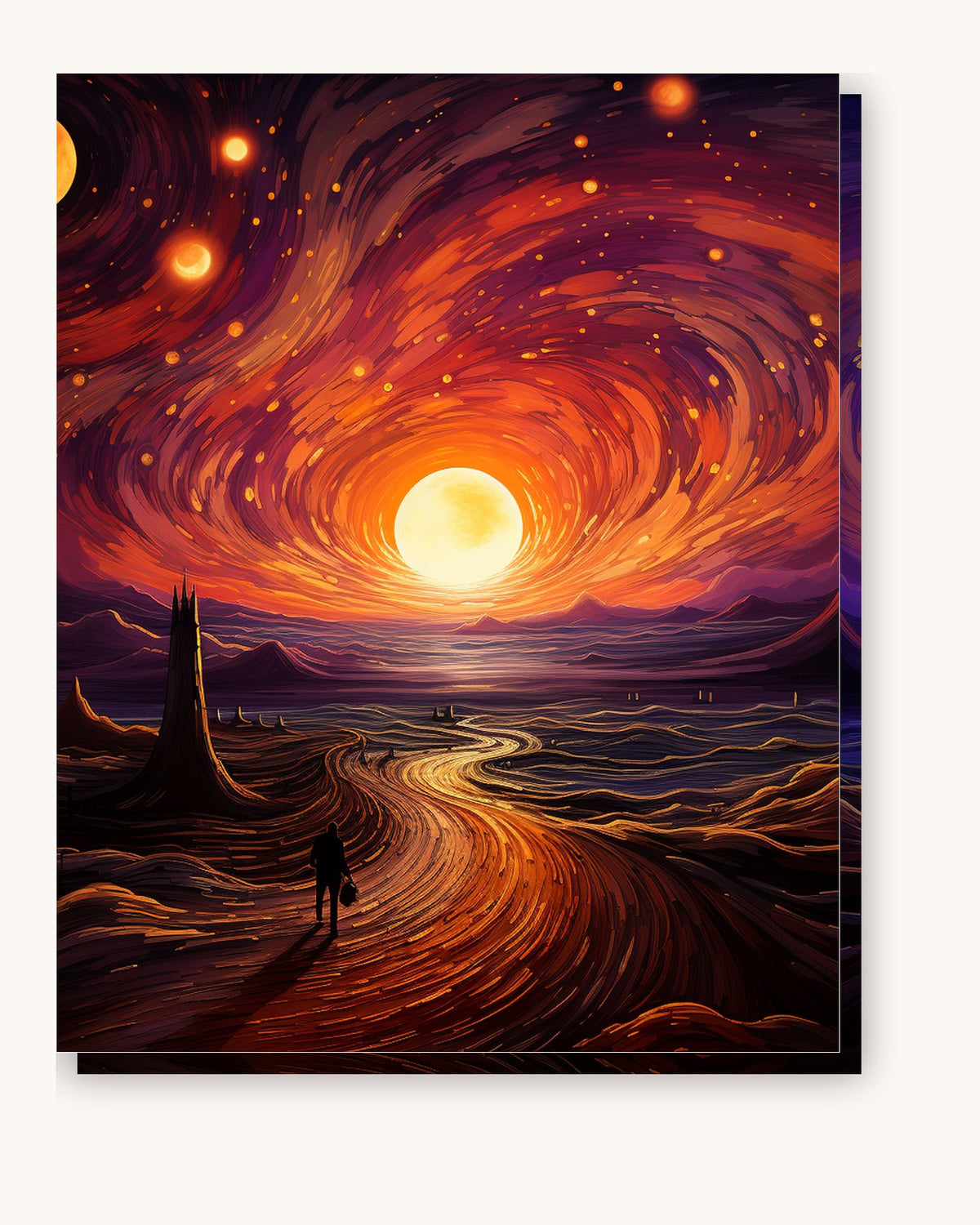 Dancing Dusk paint by numbers kit on stretched canvas
