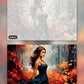 Deep Carmine paint by numbers kit, before and after