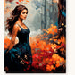 Deep Carmine paint by numbers kit on stretched canvas