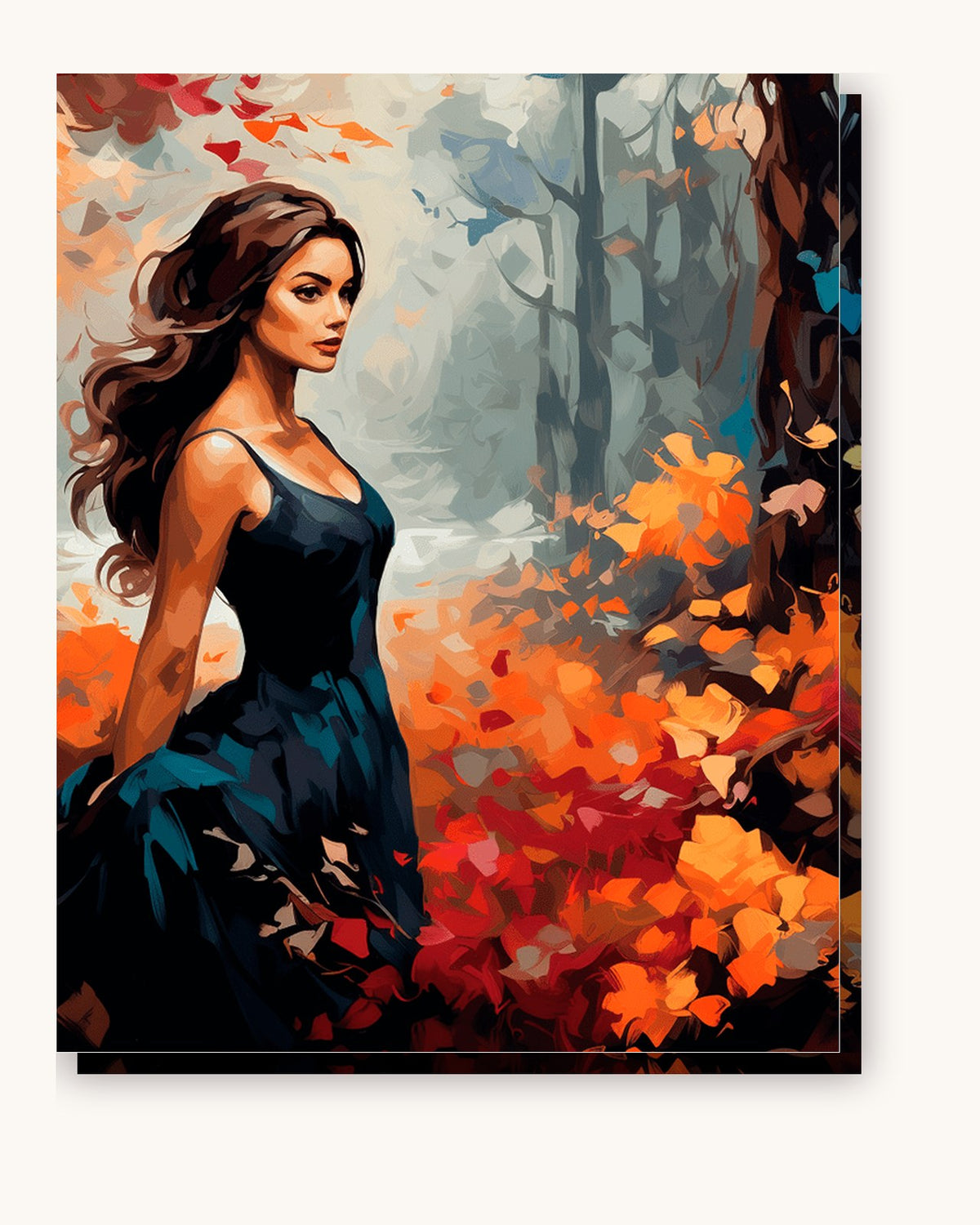 Deep Carmine paint by numbers kit on stretched canvas