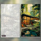 Cozy Forest Escape paint by numbers kit, before and after