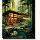 Cozy Forest Escape paint by numbers kit on stretched canvas