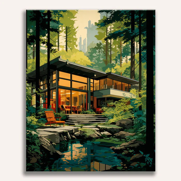 Cozy Forest Escape Painting by Numbers Kit
