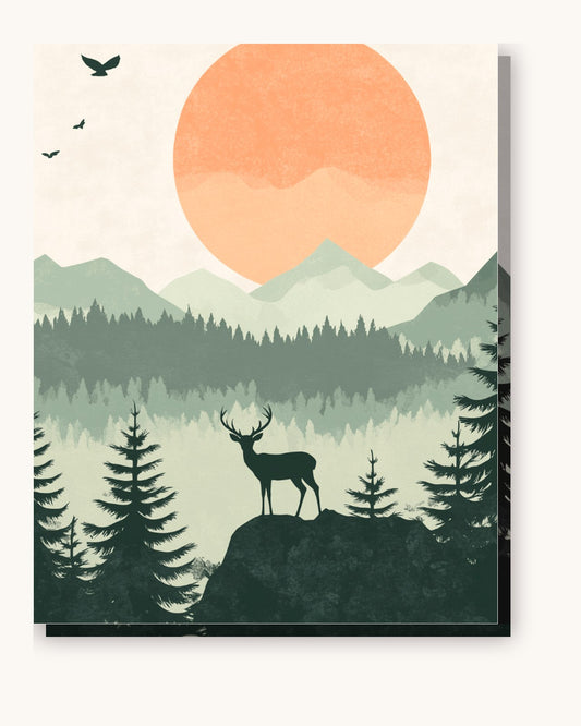 Elk Grove paint by numbers kit on stretched canvas