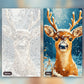 Deer in Snow paint by numbers kit, before and after