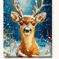 Deer in Snow paint by numbers kit on stretched canvas