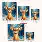 Deer in Snow canvas sizes from 12 x 12 to 23.5 x 23.5 inches