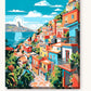 Compact Housing paint by numbers kit on stretched canvas