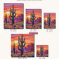 Desert Cactus Sunset canvas sizes from 12 x 12 to 23.5 x 23.5 inches