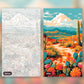 Desert Flora Hues paint by numbers kit, before and after