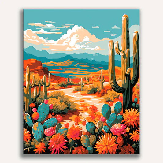 Desert Flora Hues Painting by Numbers Kit