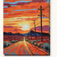 Desert Highway at Sunset paint by numbers kit on stretched canvas