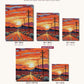 Desert Highway at Sunset canvas sizes from 12 x 12 to 23.5 x 23.5 inches