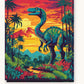 Dinosaur in the Prehistoric Jungle paint by numbers kit on stretched canvas