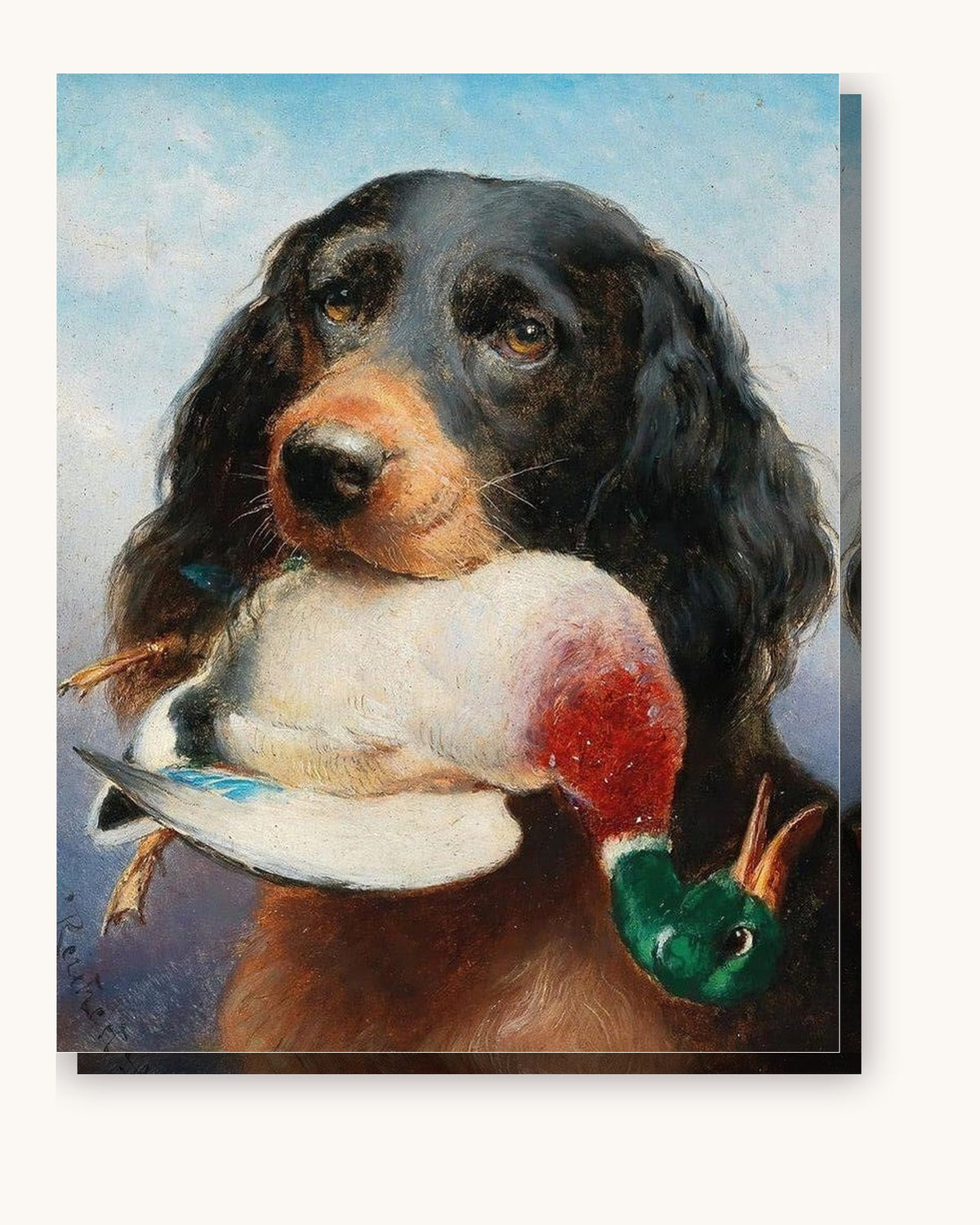 Dog and Prey paint by numbers kit on stretched canvas