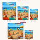 Dogs Walking Around canvas sizes from 12 x 12 to 23.5 x 23.5 inches