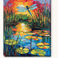 Dragonfly Over the Sunset Pond paint by numbers kit on stretched canvas