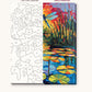 Dragonfly Over the Sunset Pond numbered canvas next to the finished painting