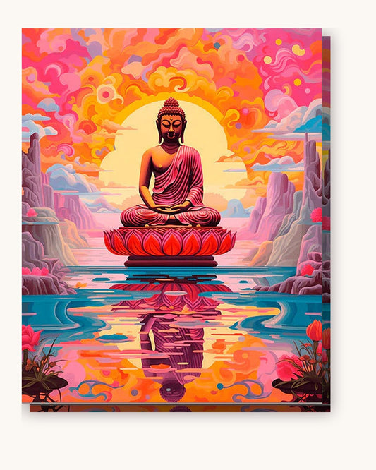 Buddha's Reverie paint by numbers kit on stretched canvas