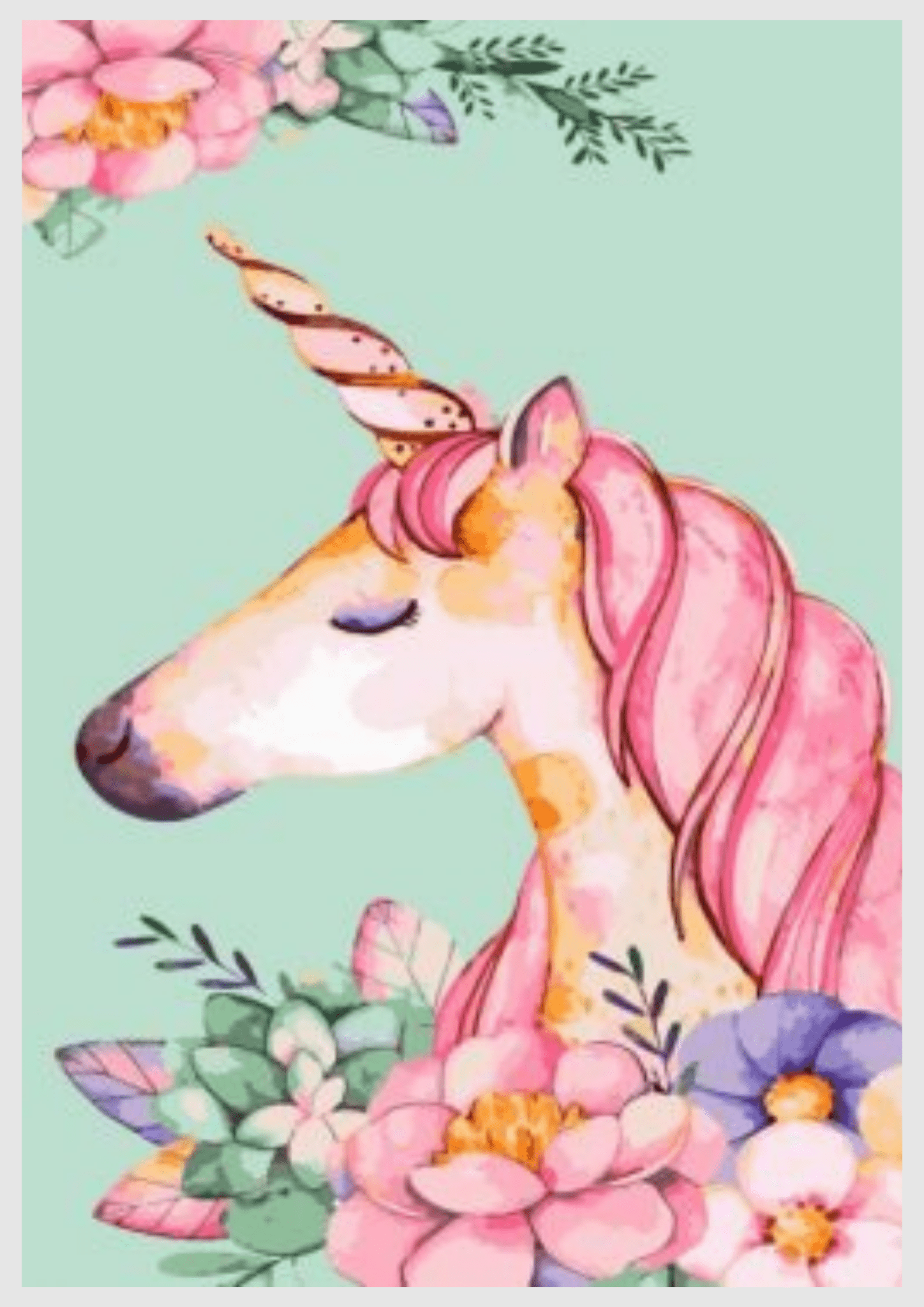 Dreamy Floral Unicorn - Artistry By Numbers