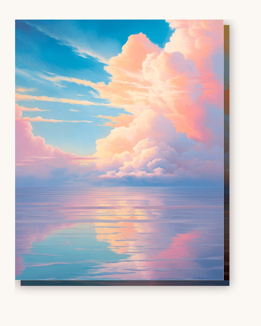 Dreamy Pastel Clouds paint by numbers kit on stretched canvas