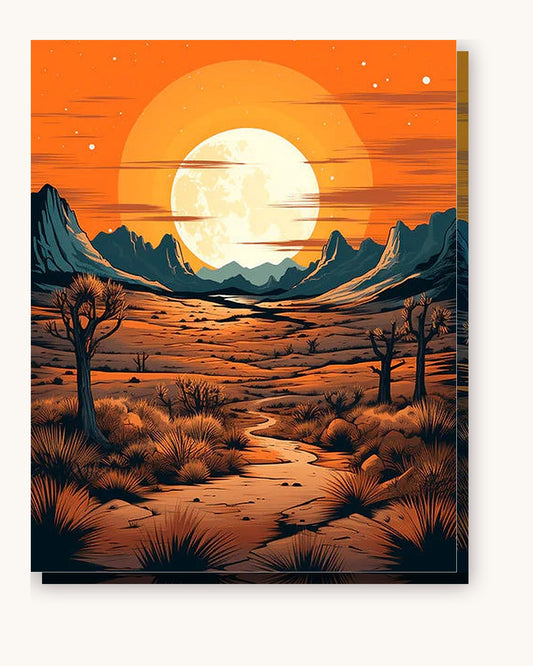 Desert Glow Wander paint by numbers kit on stretched canvas