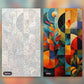 Echoes of Imagination paint by numbers kit, before and after