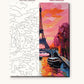 Eiffel Tower at Pink Sunset numbered canvas next to the finished painting