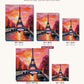 Eiffel Tower at Pink Sunset canvas sizes from 12 x 12 to 23.5 x 23.5 inches