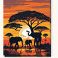 Elephants Beneath the Acacia Tree paint by numbers kit on stretched canvas