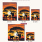 Elephants Beneath the Acacia Tree canvas sizes from 12 x 12 to 23.5 x 23.5 inches