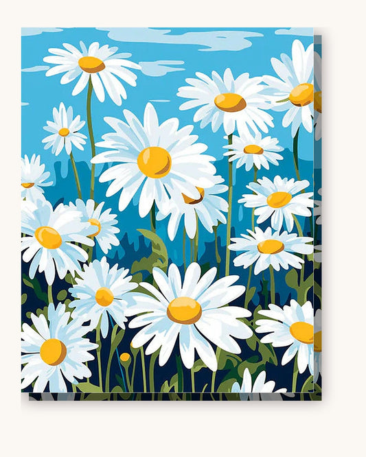 Elysian Daisy Field paint by numbers kit on stretched canvas