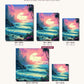 Embrace on the Sea canvas sizes from 12 x 12 to 23.5 x 23.5 inches