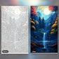 Mystical Cascade paint by numbers kit, before and after