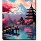 Fuji's Eternity paint by numbers kit on stretched canvas