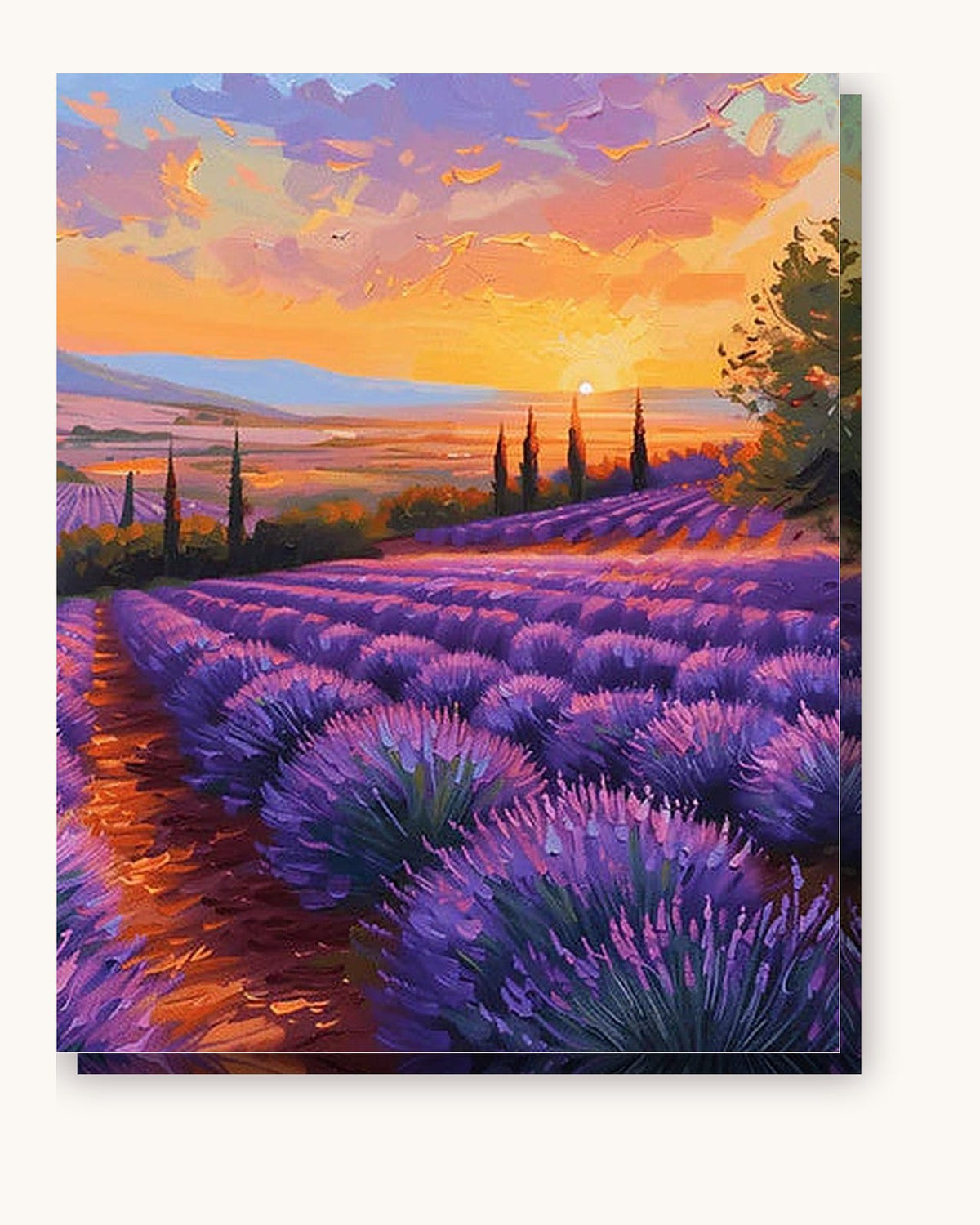 Endless Lavender Fields paint by numbers kit on stretched canvas
